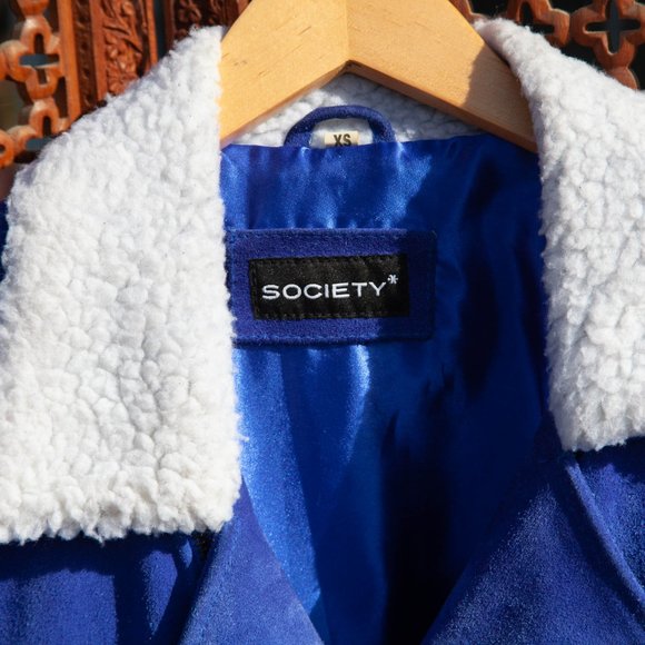 Blue Suede Moto Jacket - Picture 3 of 8